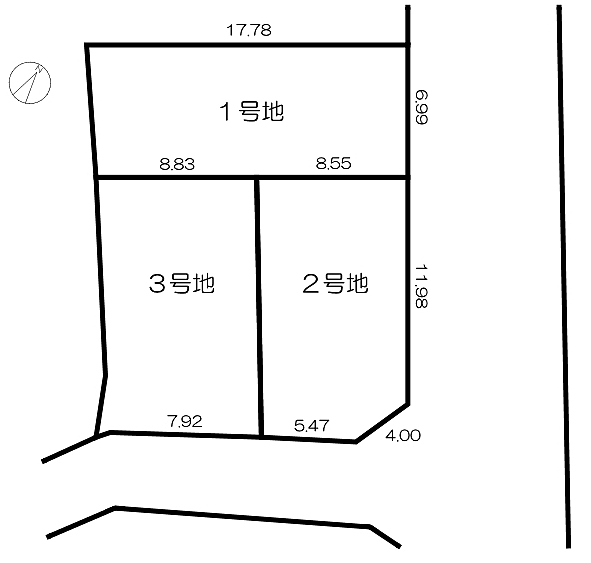 長田区大日丘３　土地1号　1300　区画図