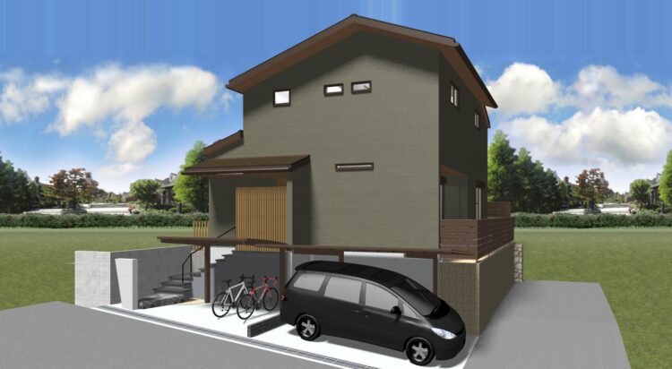 神戸市中央区の完全自由設計の2階建注文住宅